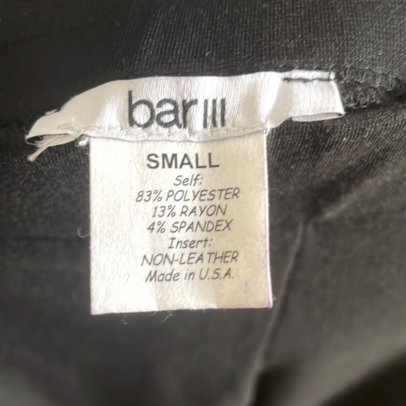 Bar III Black leggings with faux leather stripe on the side - small - Picture 3 of 3